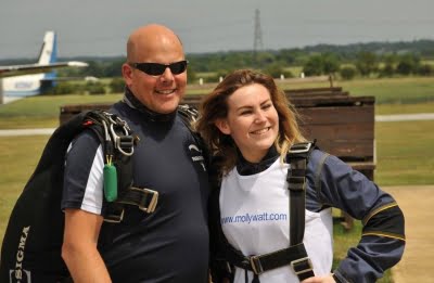 Molly with her skydive guide.