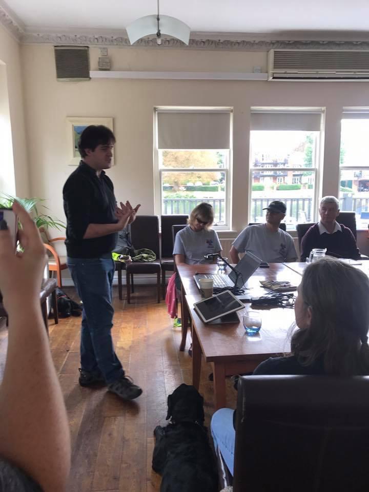 Chris standing up in front of workshop audience.